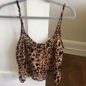 Sheer cheetah tank top